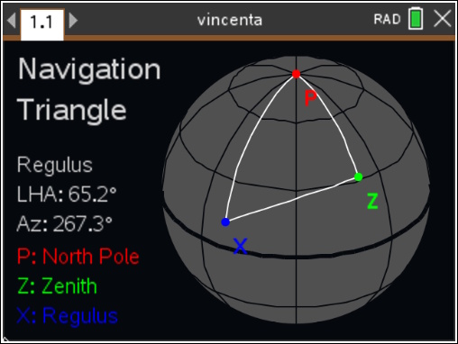Vincenta navigation triangle